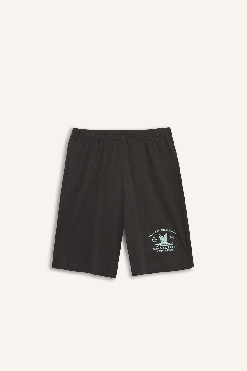 أولاد أخضر طقم بيجاما أولاد تيشيرت و شورت بخصر مطاطي - قطعتين