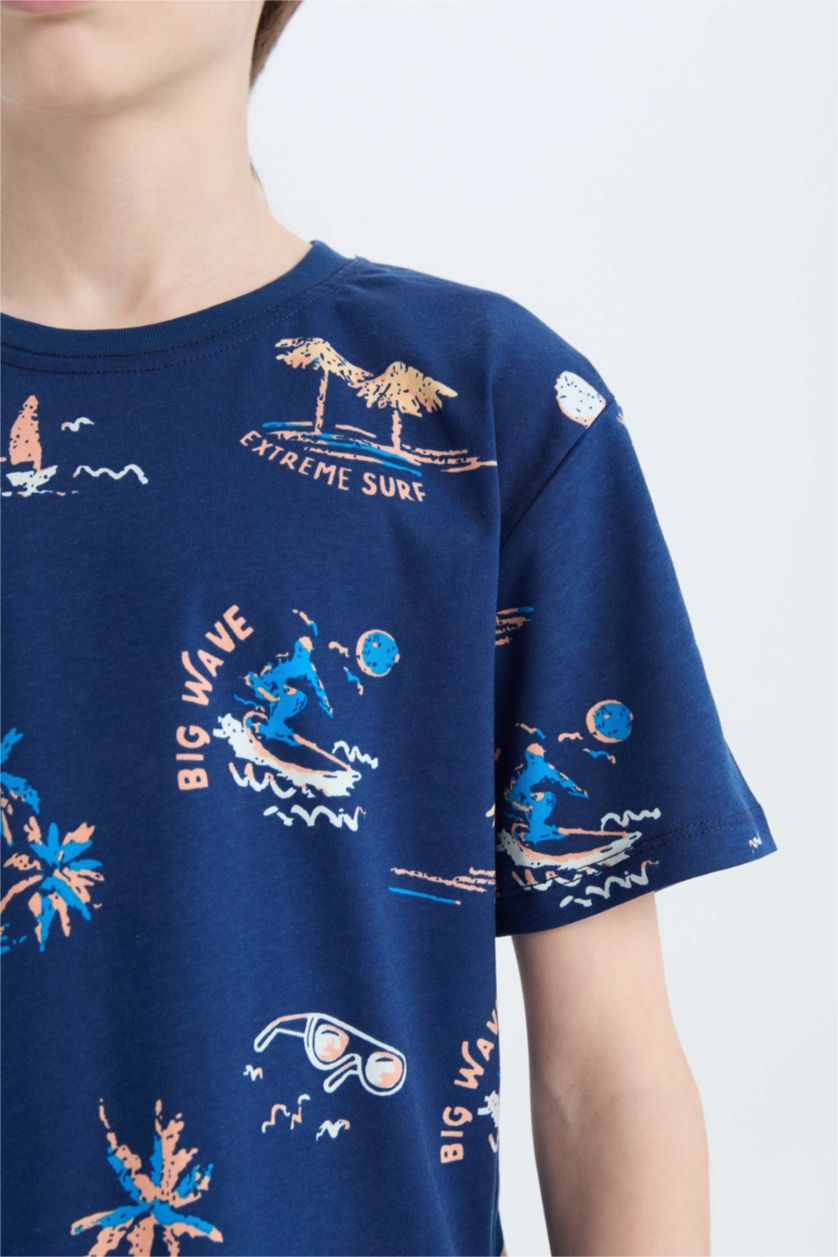 Мальчики и подростки Синий Детская пижама с короткими рукавами и шортами для мальчиков