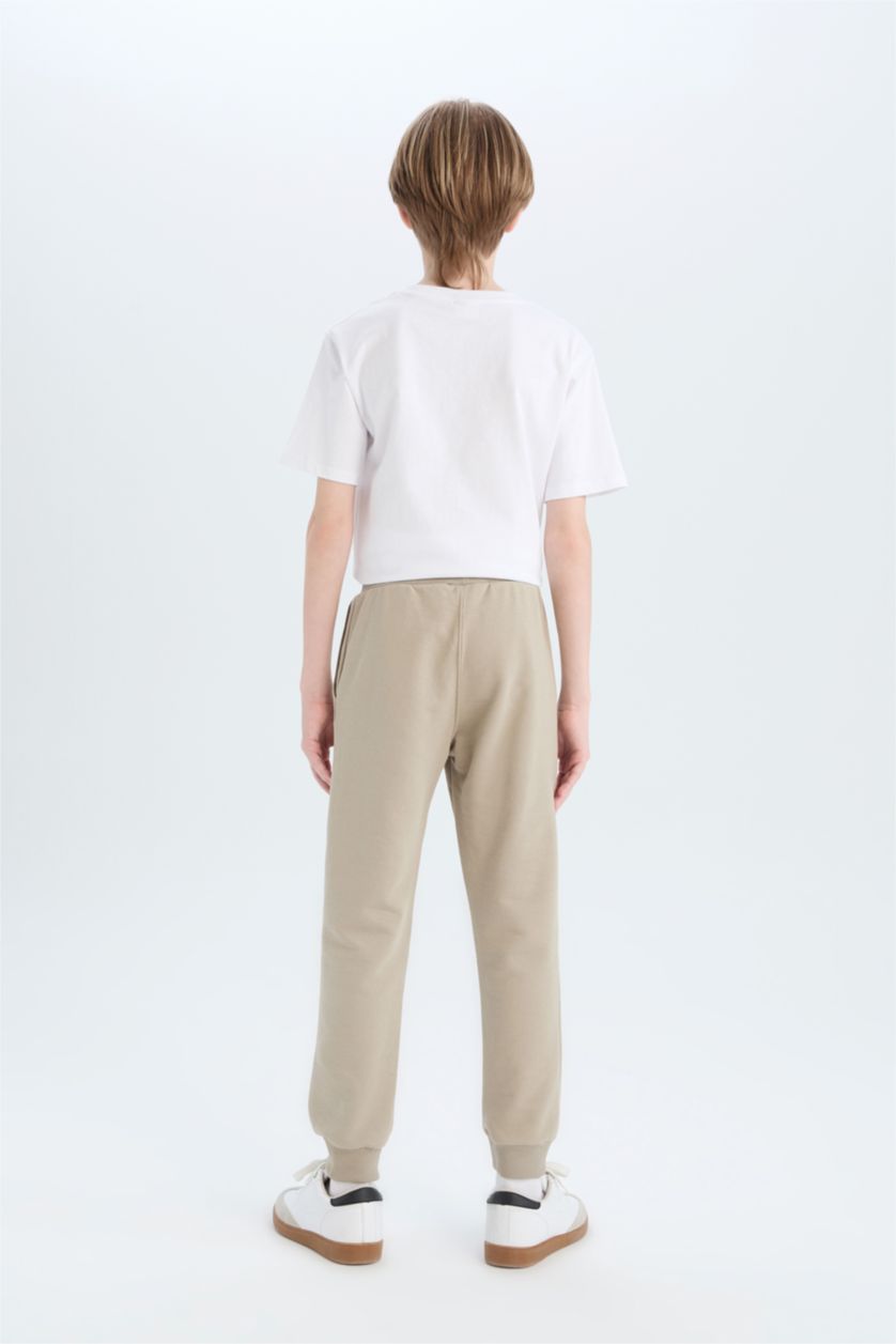 Erkek Çocuk - Genç Erkek Açık Haki Beli Lastikli Baskılı Eşofman Altı Erkek Çocuk