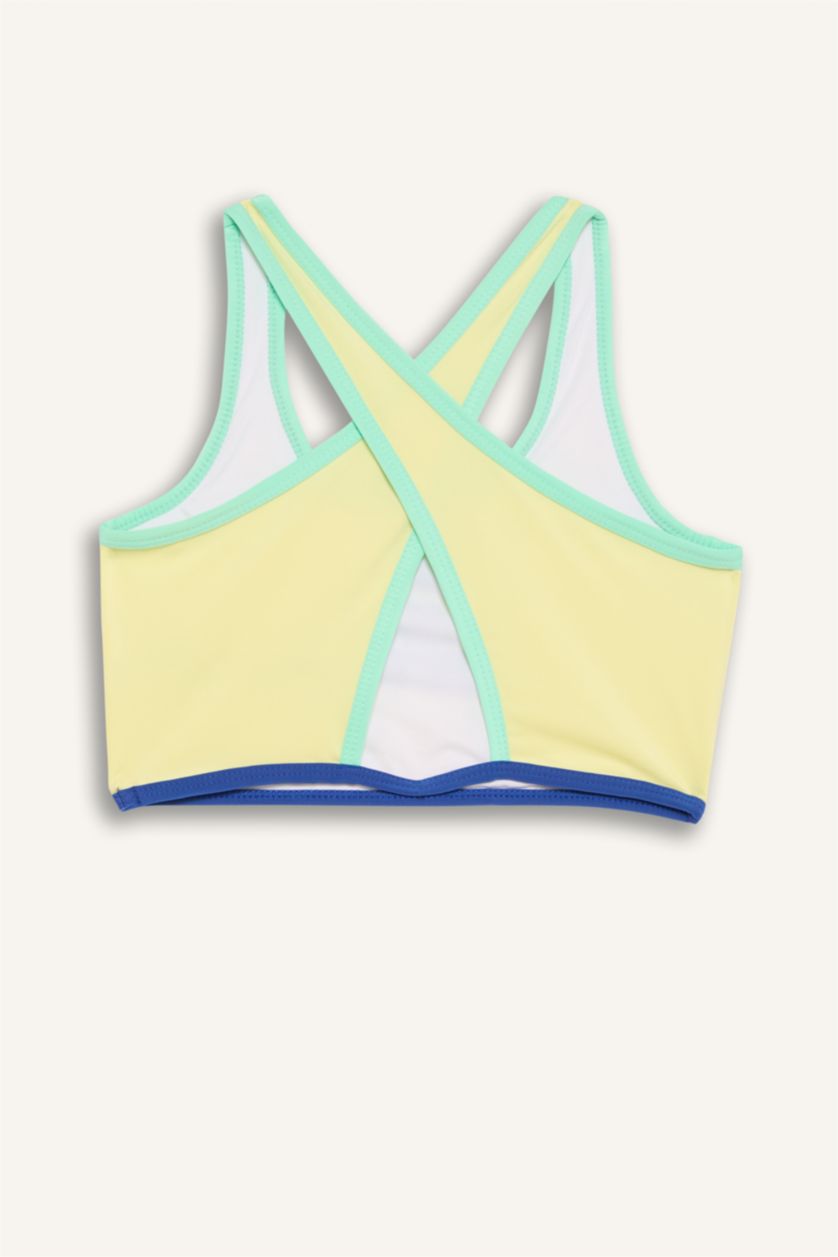 Kız Çocuk - Genç Kız Açık Sarı Baskılı Bikini Takımı Kız Çocuk