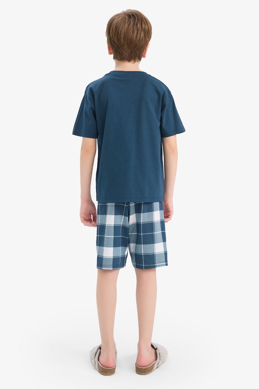 أولاد كحلي طقم بيجاما أولاد قصة عادية تيشيرت و شورت - قطعتين