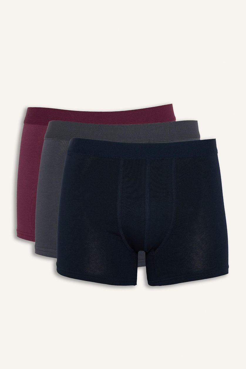 Erkek Mor Regular Fıt 3'lü Boxer