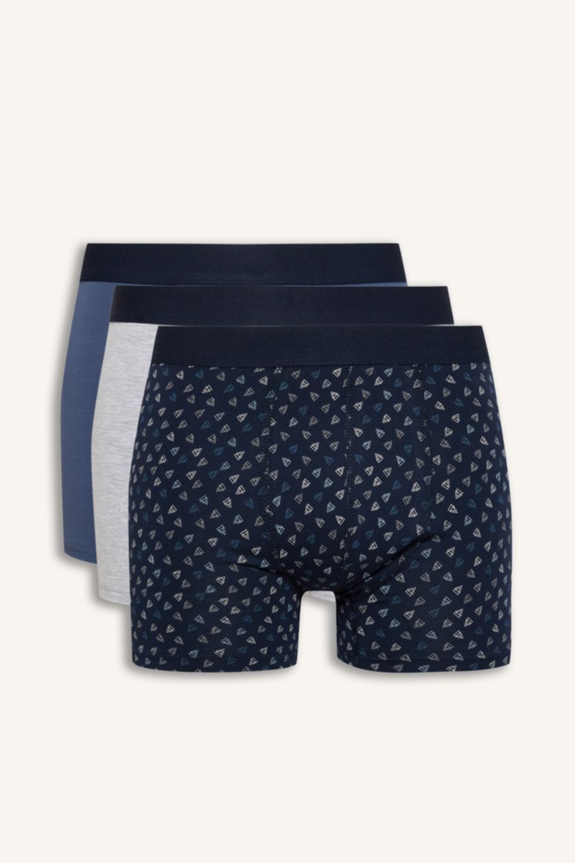 Erkek Lacivert Regular Fıt 3'lü Boxer