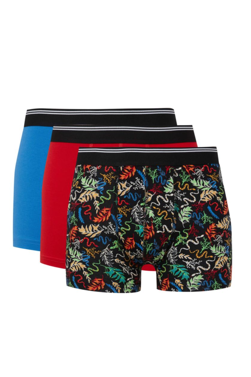 Erkek Siyah Regular Fıt 3'lü Boxer