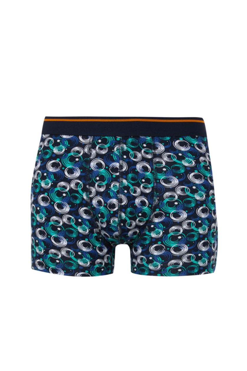 Erkek Lacivert Regular Fıt Baskılı 3'lü Boxer