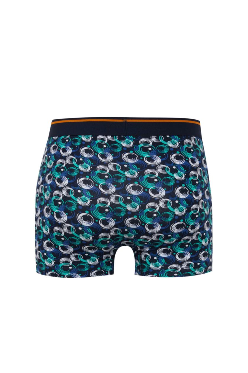 Erkek Lacivert Regular Fıt Baskılı 3'lü Boxer