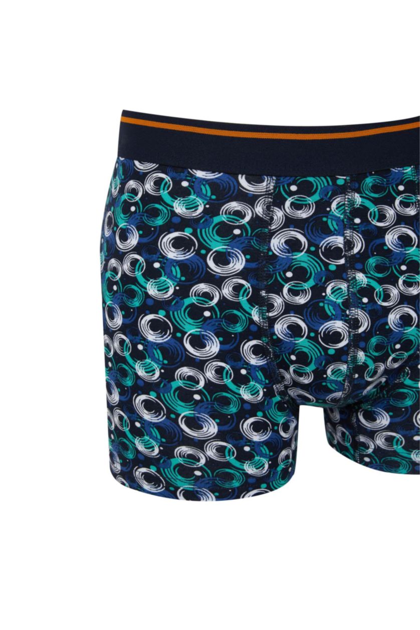 Erkek Lacivert Regular Fıt Baskılı 3'lü Boxer