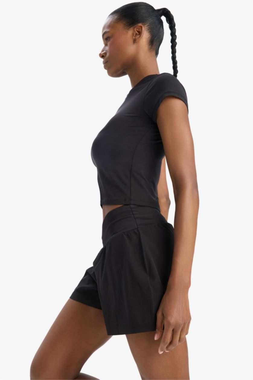 Woman Black DeFactoFit Woven Shorts