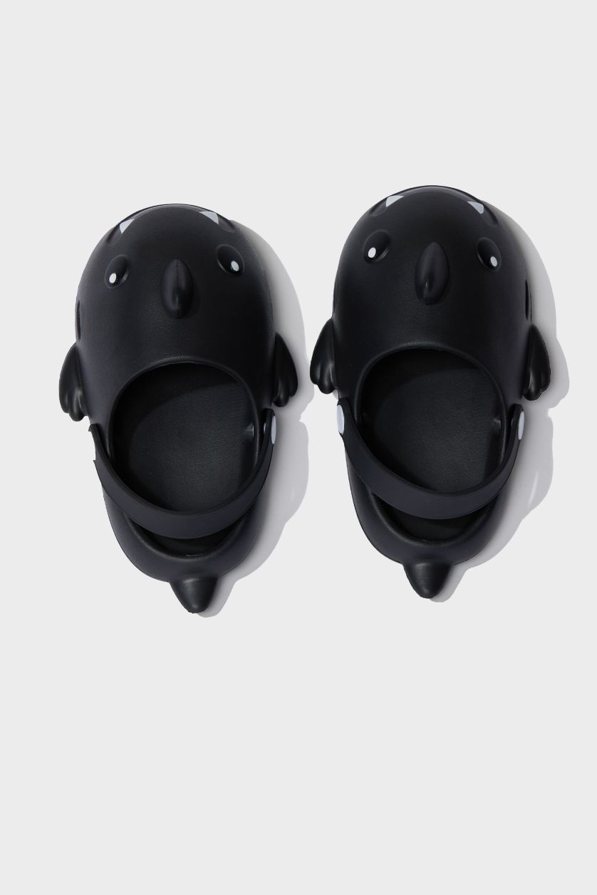 Erkek Çocuk - Genç Erkek Siyah Erkek Çocuk Düz Taban Eva Sandalet