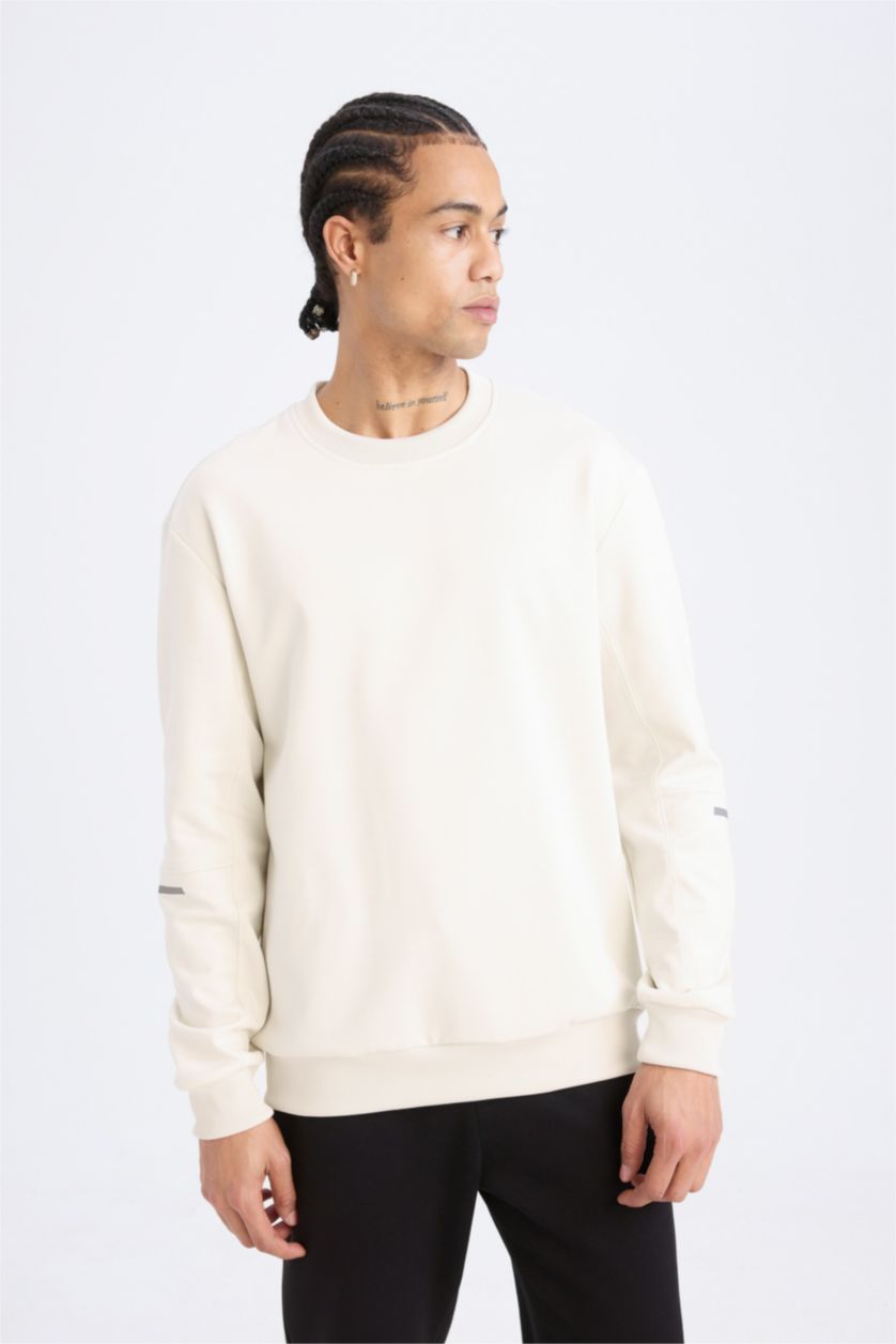 Erkek Taş Standart Fıt Sweatshirt
