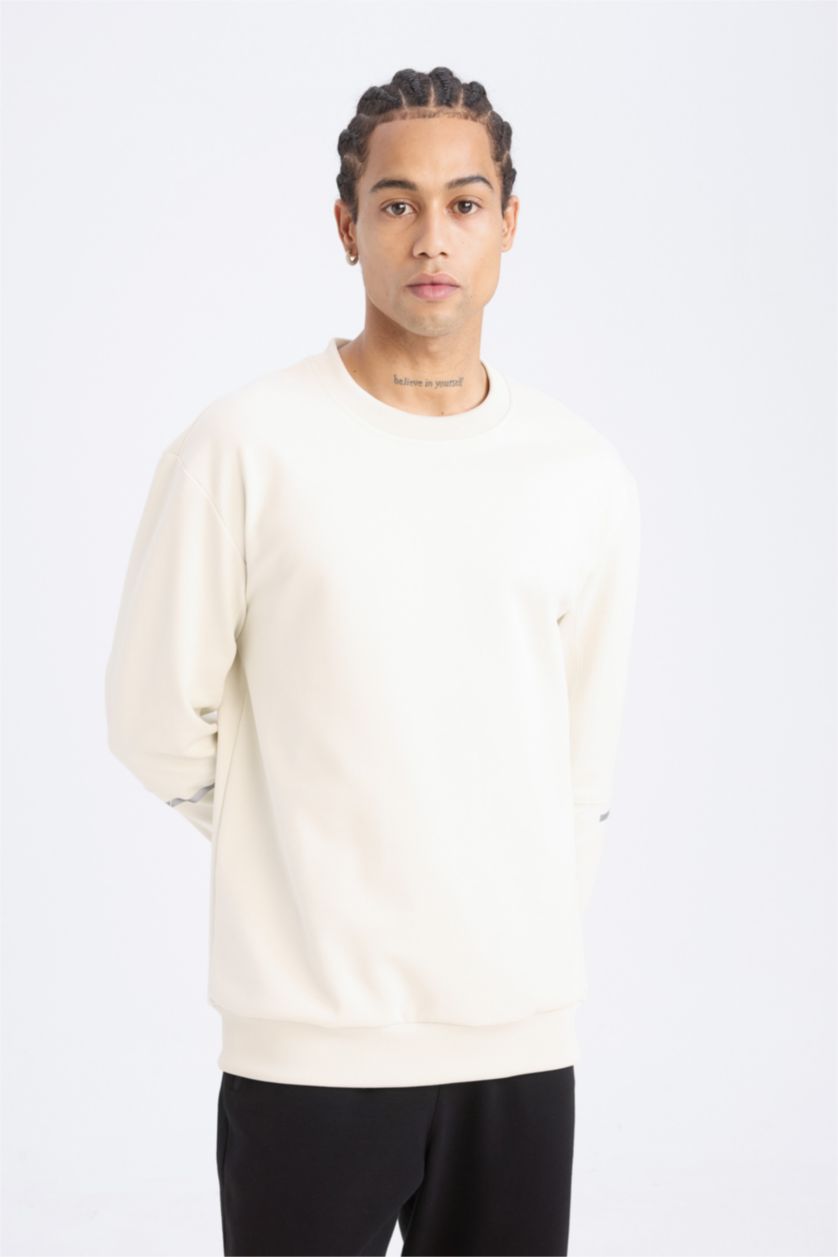 Erkek Taş Standart Fıt Sweatshirt
