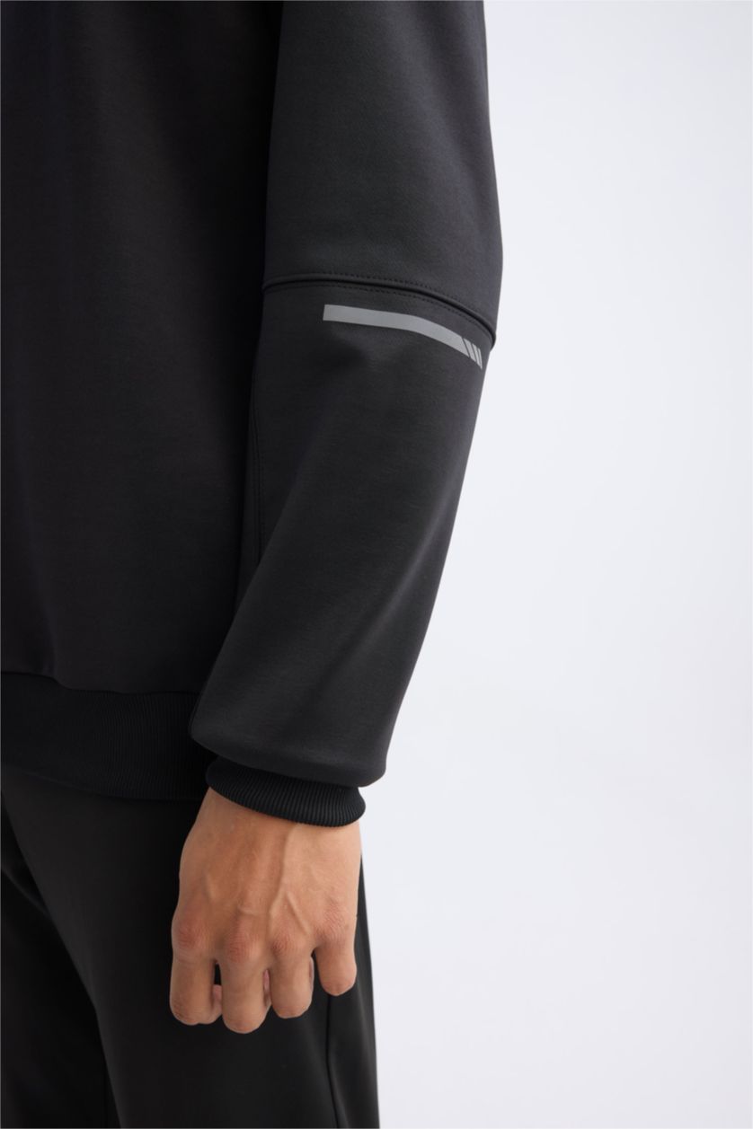 Erkek Siyah Standart Fıt Sweatshirt