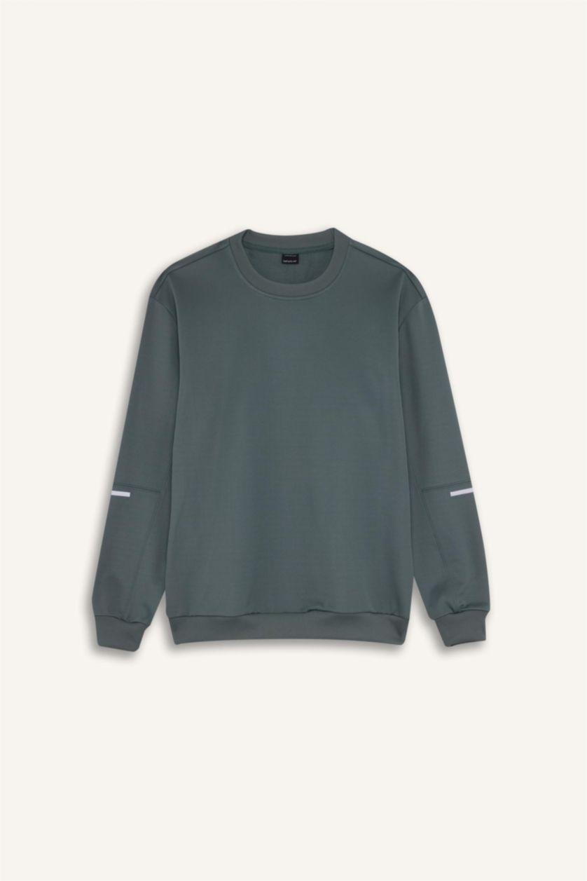 Erkek Yeşil Standart Fıt Sweatshirt