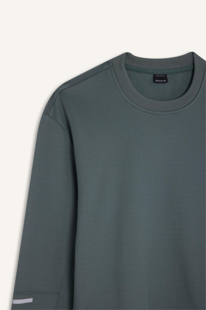 Erkek Yeşil Standart Fıt Sweatshirt
