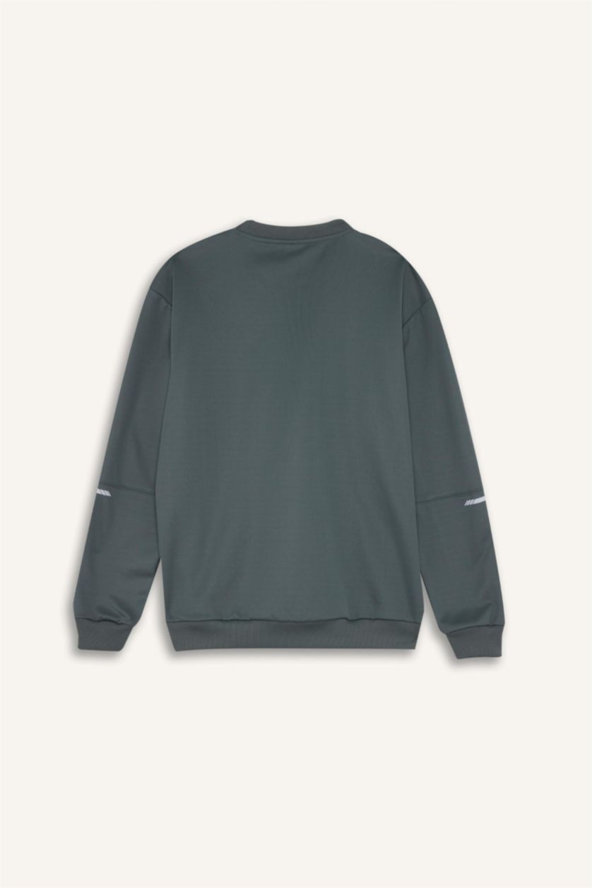 Erkek Yeşil Standart Fıt Sweatshirt