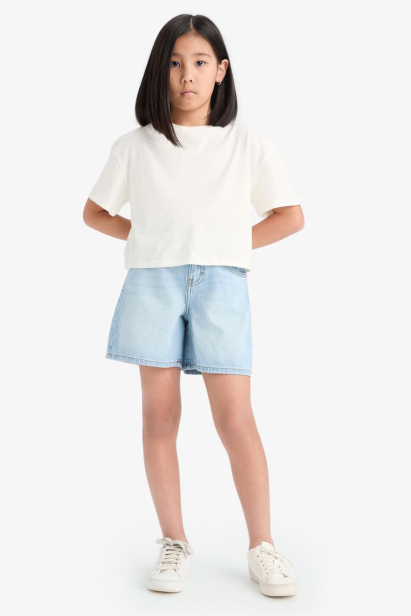 GIRLS & TEENS Ice Blue Girl Denim Shorts