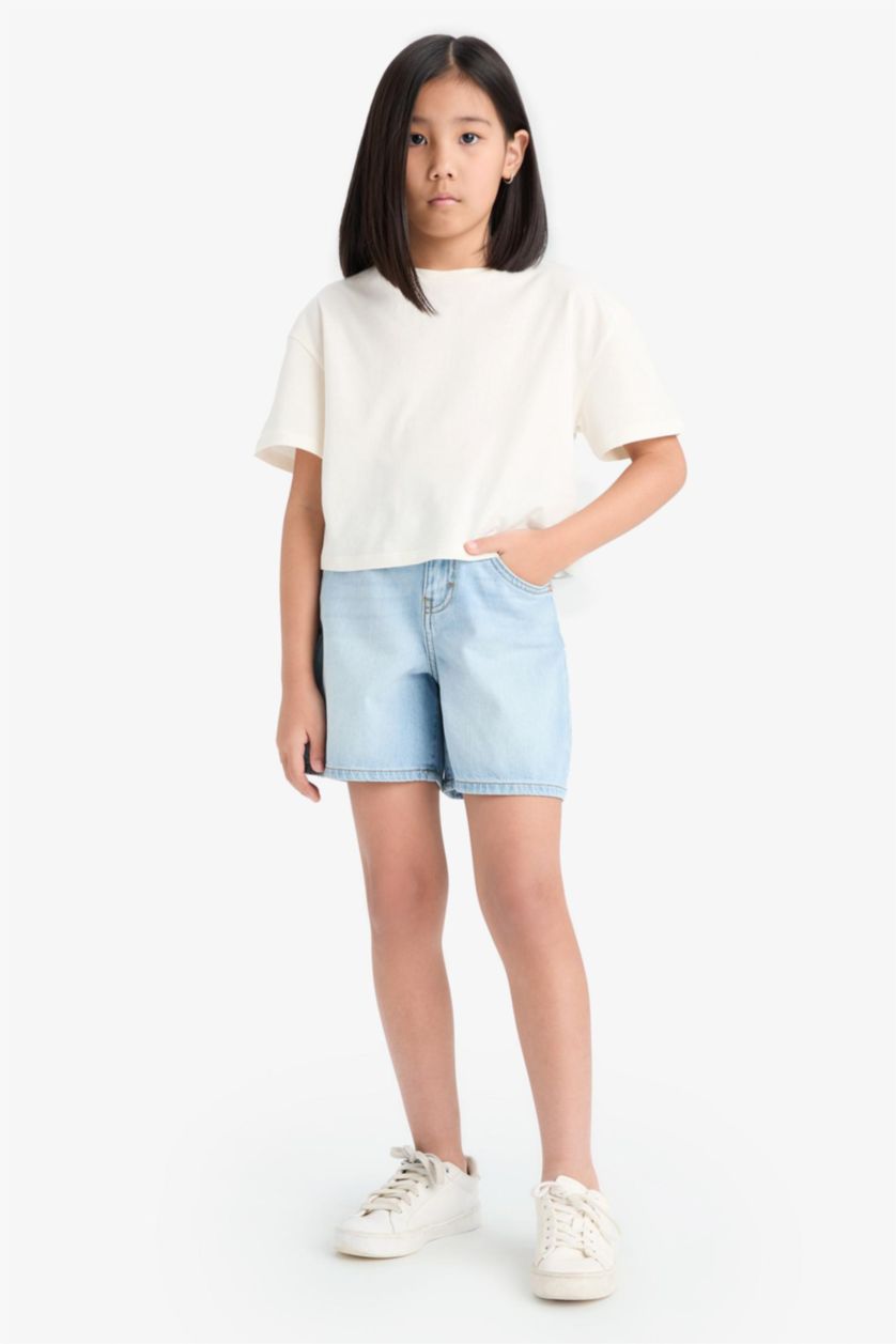 GIRLS & TEENS Ice Blue Girl Denim Shorts