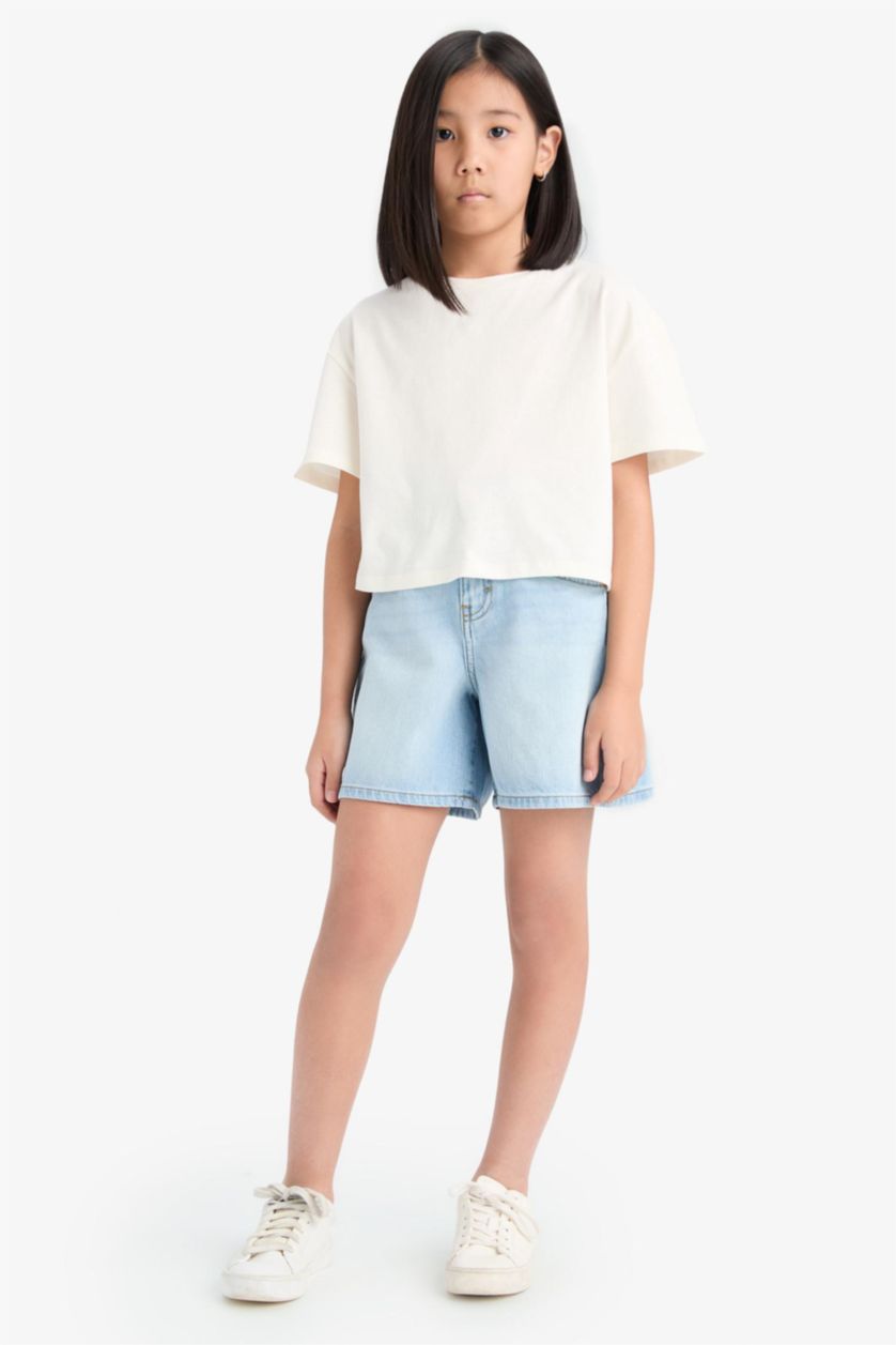 GIRLS & TEENS Ice Blue Girl Denim Shorts