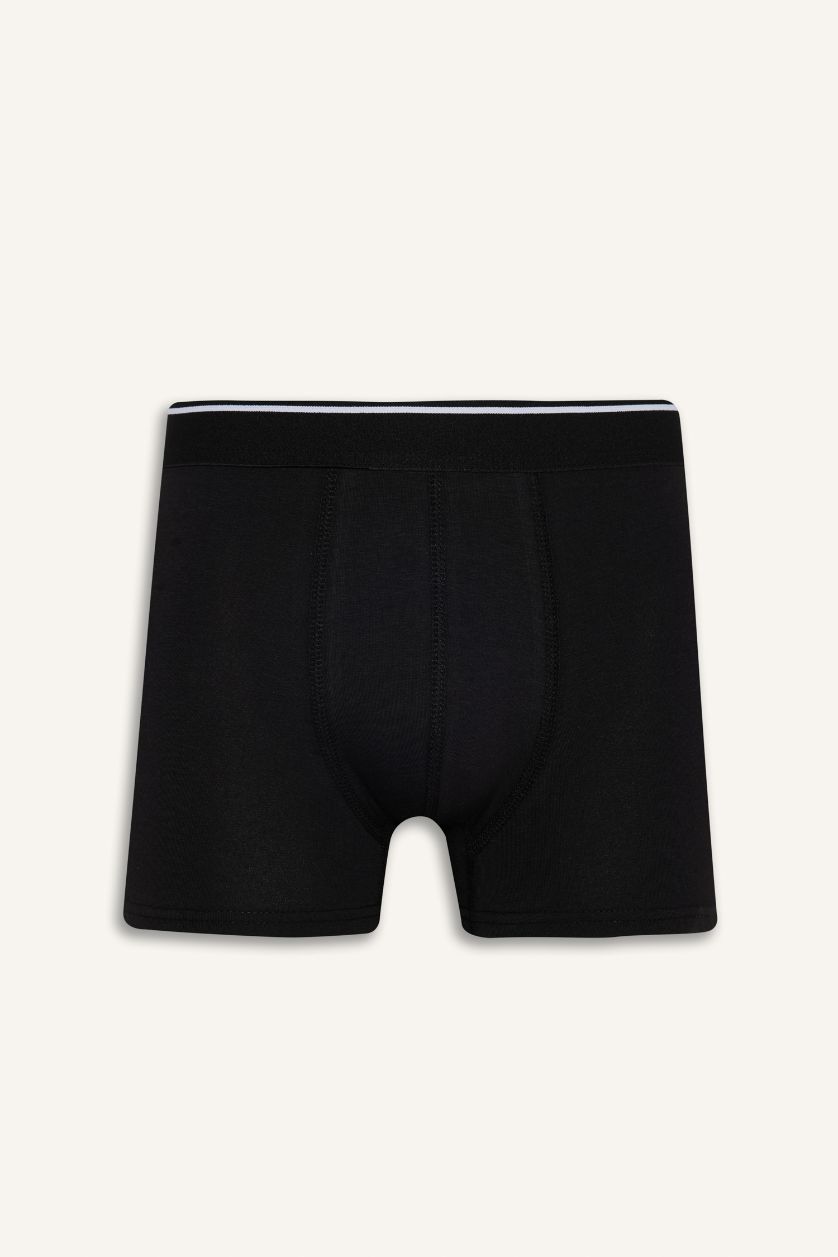 Erkek Siyah Regular Fıt Retro Desenli 3'lü Boxer
