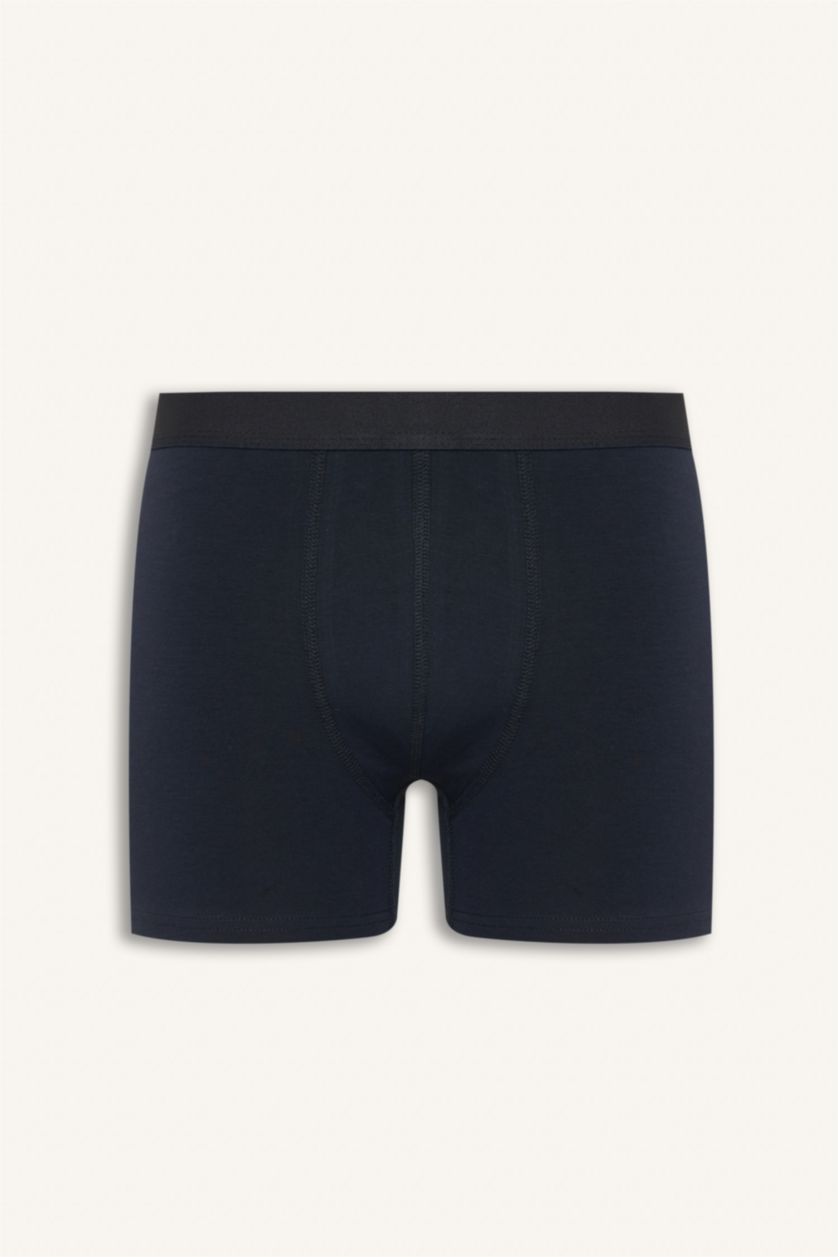 Erkek Lacivert Regular Fıt Çizgili 3'lü Boxer