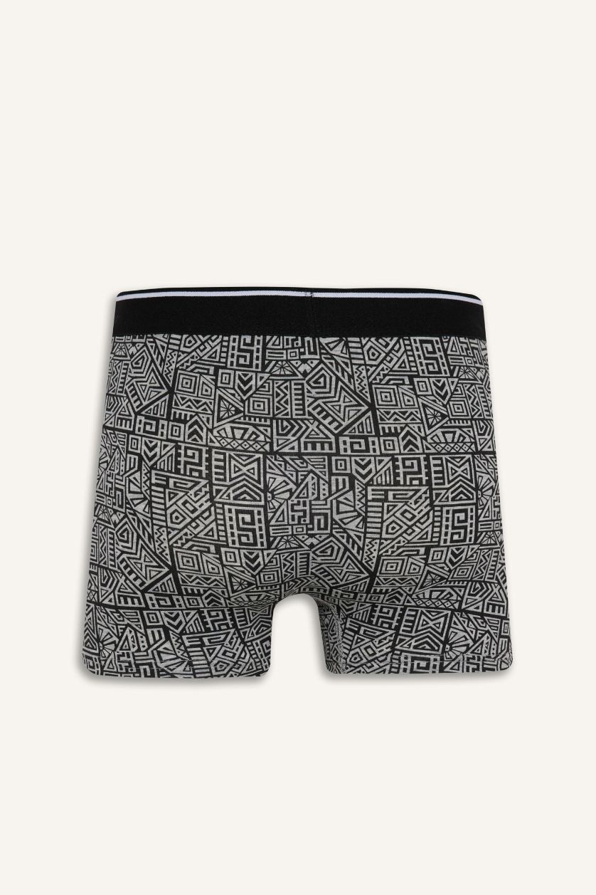 Man Black Regular Fit Printed 3 Piece Boxers