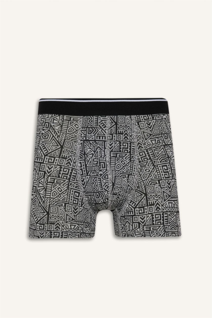 Man Black Regular Fit Printed 3 Piece Boxers