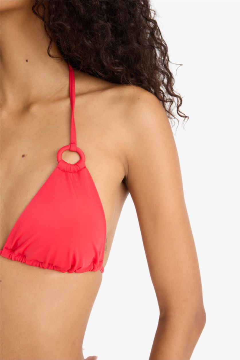 Kadın Kırmızı Regular Fit Üçgen Bikini Üstü