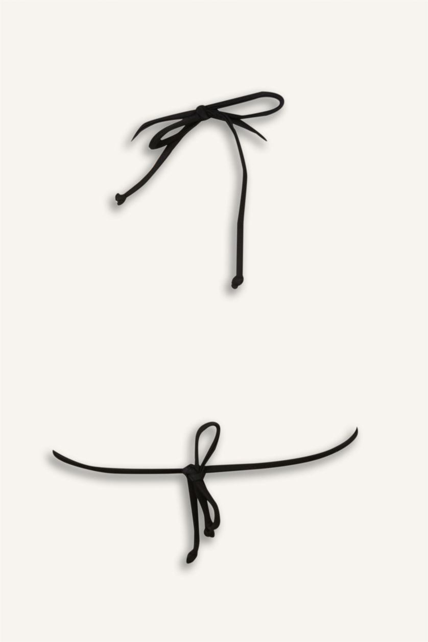 Kadın Siyah Regular Fıt Bikini Üstü