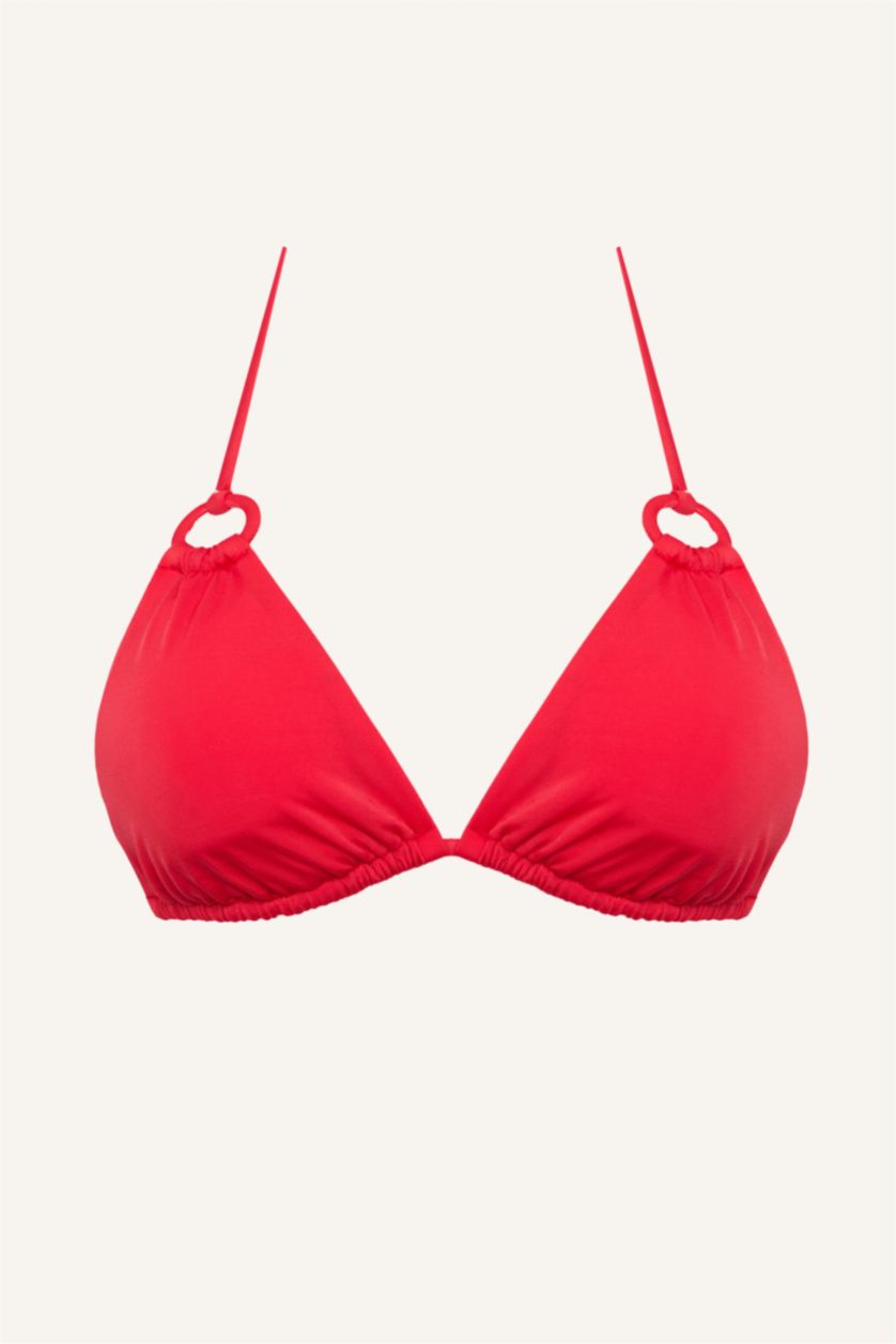 Kadın Kırmızı Regular Fit Bağcıklı Bikini Üstü