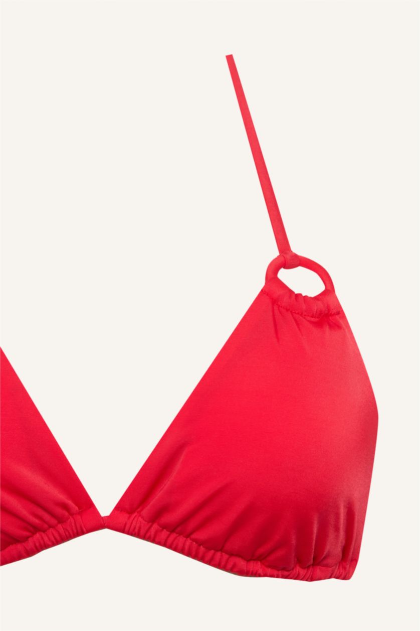 Kadın Kırmızı Regular Fit Bağcıklı Bikini Üstü