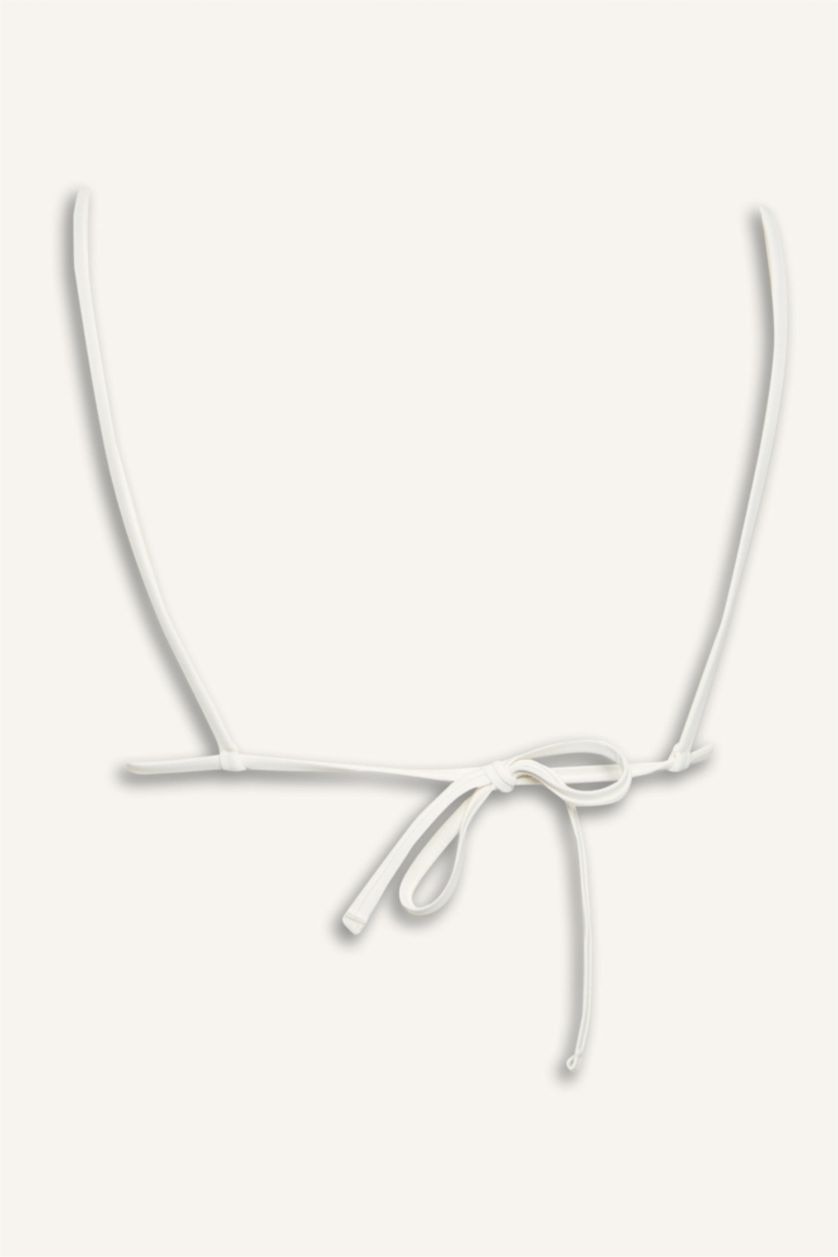 Kadın Kırık Beyaz Regular Fit Tül Bikini Üstü