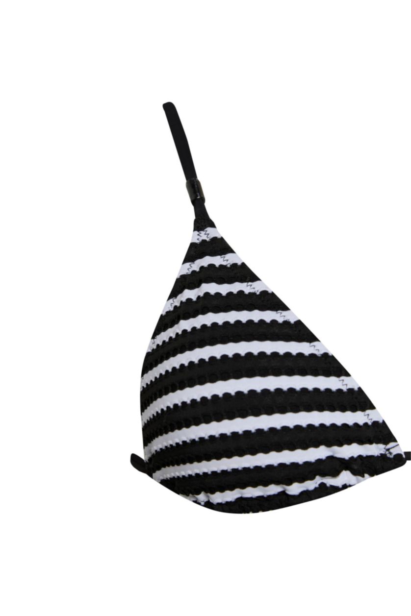 Woman Black Fall in Love Regular Fit Tulle Bikini Top