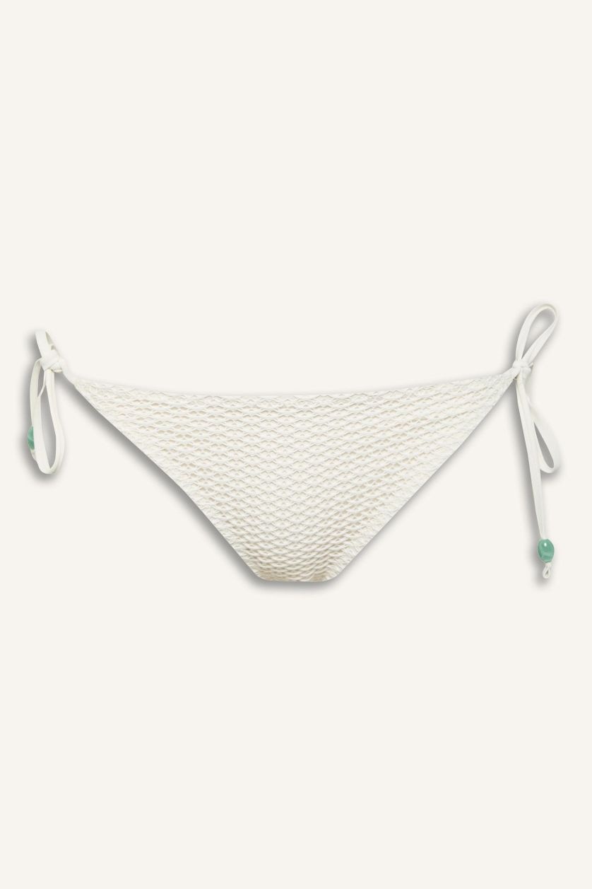 Woman White Fall in Love Regular Fit Tulle Bikini Bottom