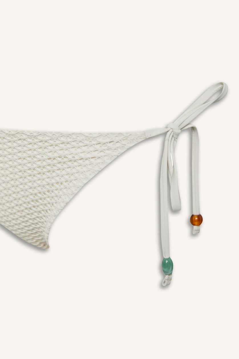 Woman White Fall in Love Regular Fit Tulle Bikini Bottom