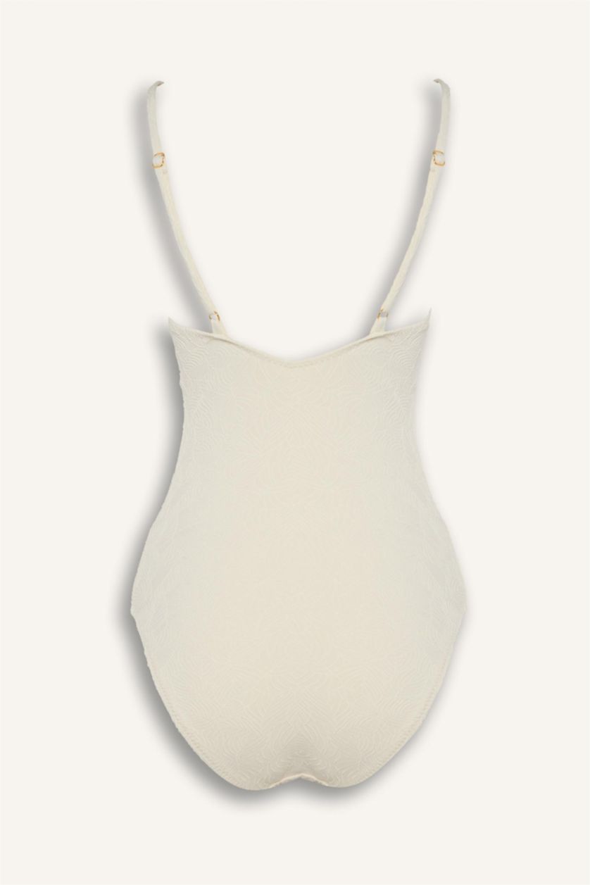 Women Ecru Regular Fit Swimsuit