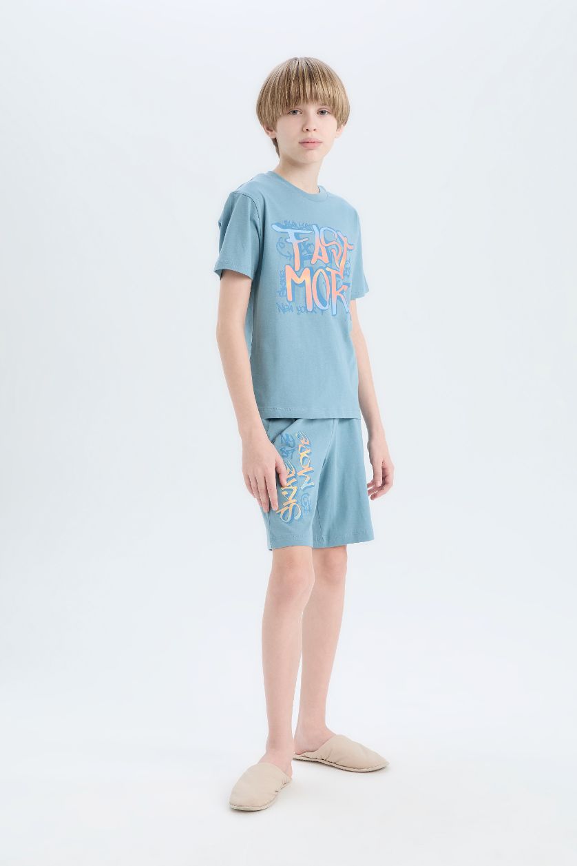 Boys & Teens Blue Boy Regular Fit 2 Piece Pajama Set