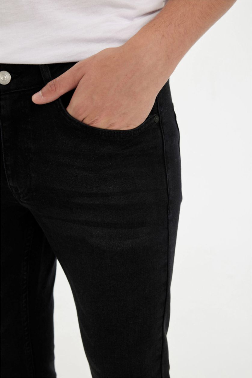 رجال أسود سروال جينز جينز كارلو سكيني فيت برجل ضيق