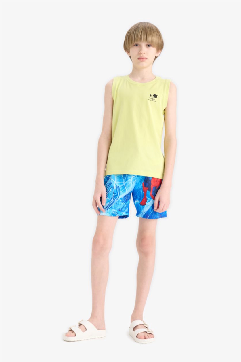 Boys & Teens Light Green Boy Crew Neck Tank Top