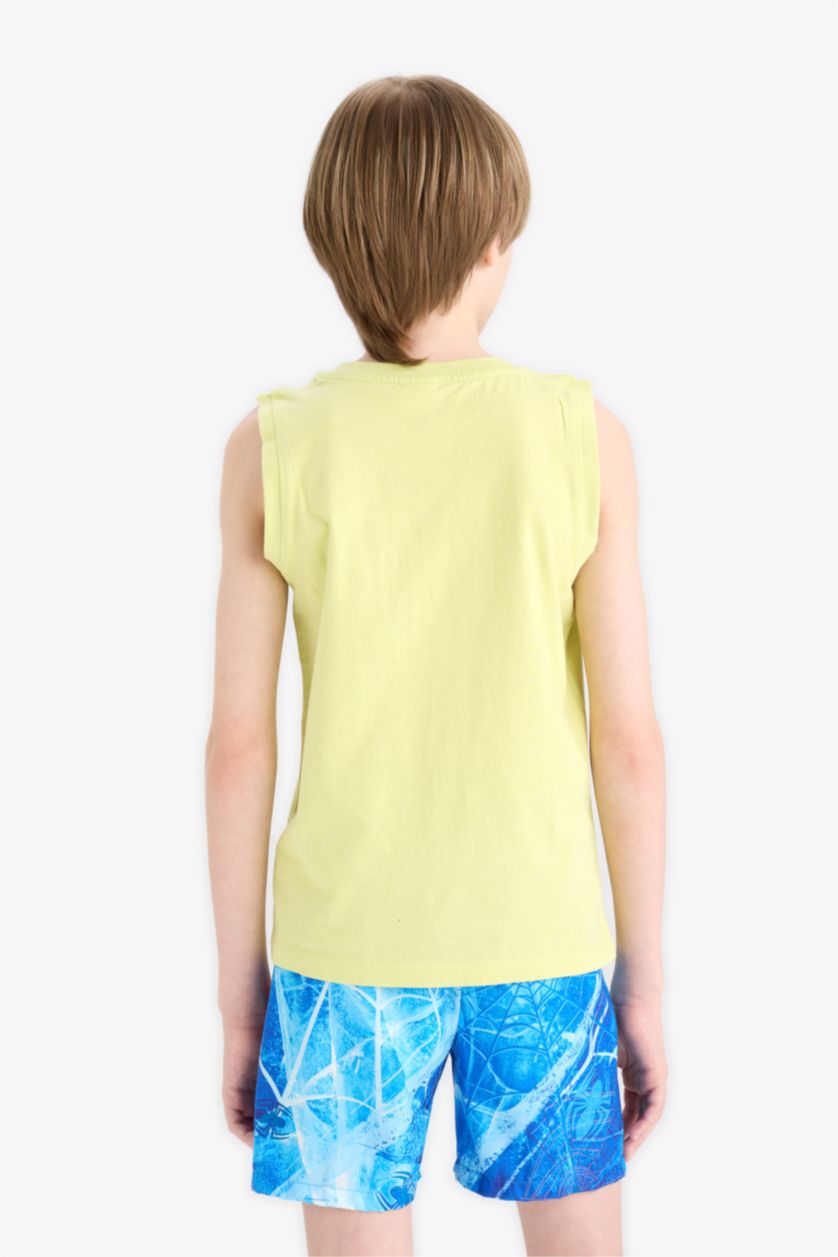 Boys & Teens Light Green Boy Crew Neck Tank Top