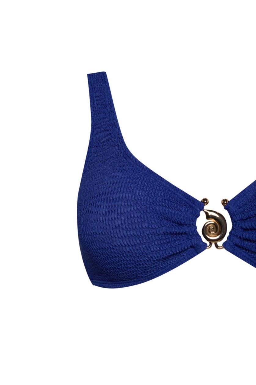 Kadın Saks Regular Fit Bürümcük Bikini Üstü