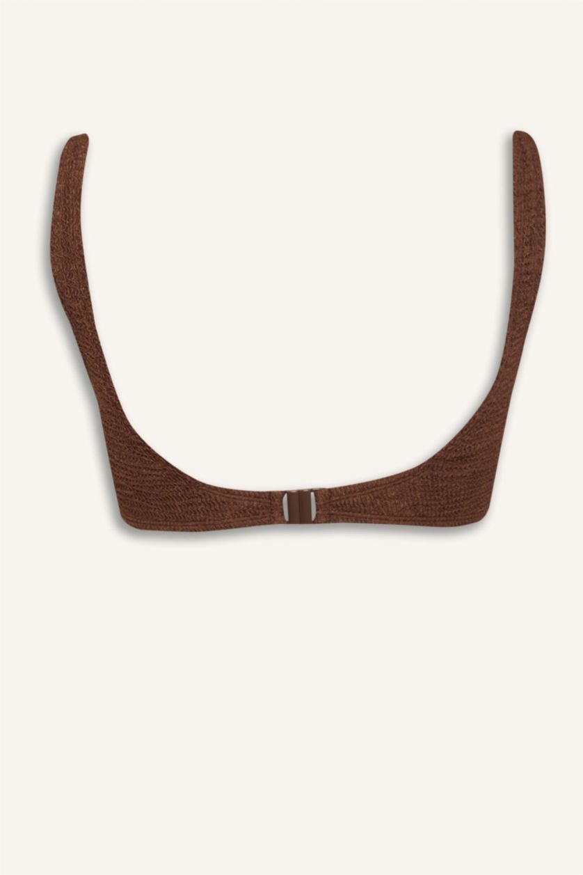 Kadın Kahve Regular Fit Bürümcük Bikini Üstü