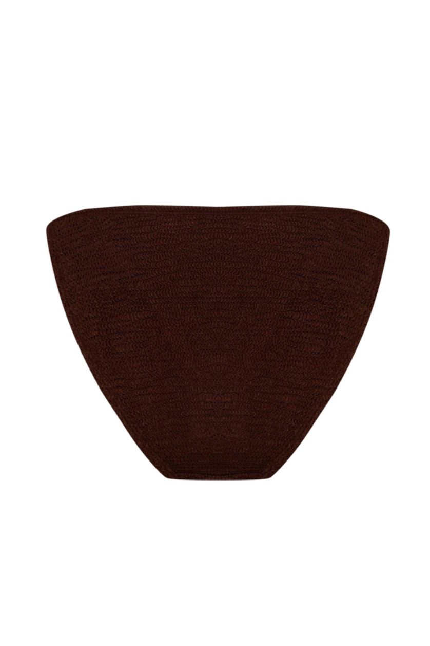 Kadın Kahve Bağcıklı Bürümcük Bikini Altı
