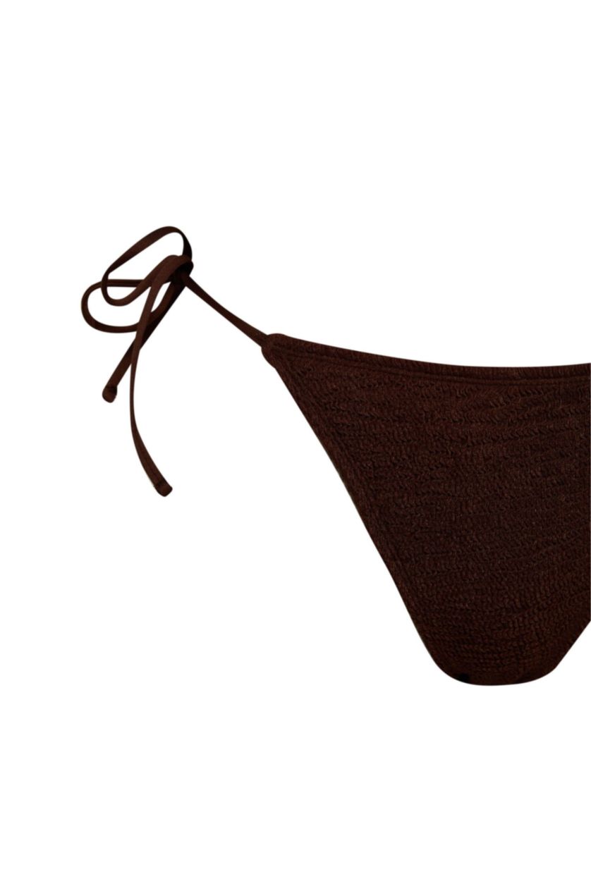 Kadın Kahve Bağcıklı Bürümcük Bikini Altı