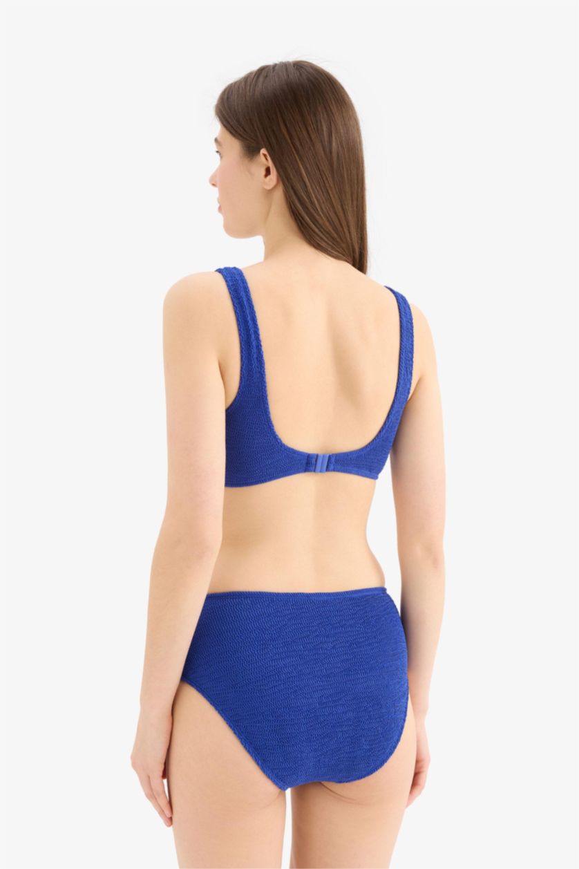 Kadın Saks Regular Fit Bürümcük Bikini Altı