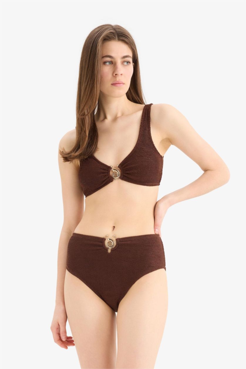 FEMME Marron Bas de bikini froissé Coupe régulière de Fall in Love