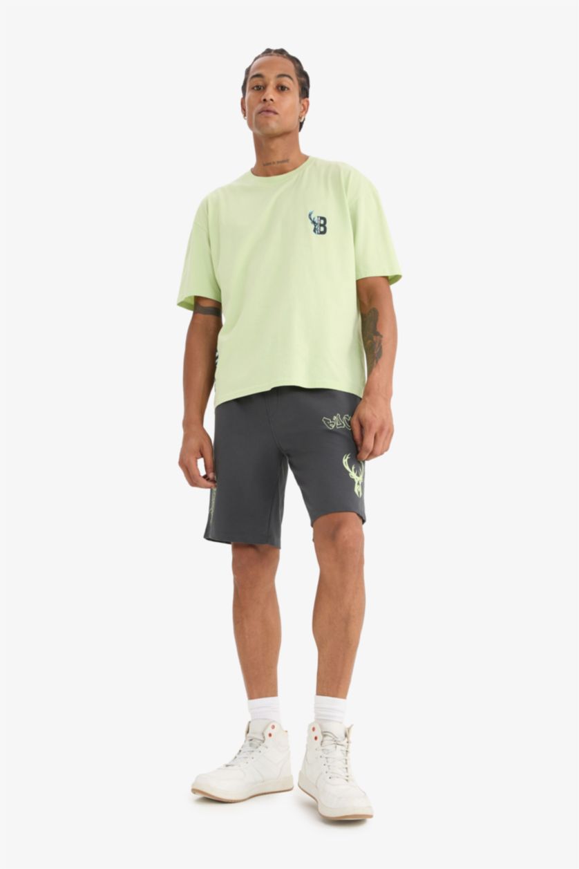 MAN Anthracite DeFactoFit NBA Milwaukee Bucks Standard Fit Shorts