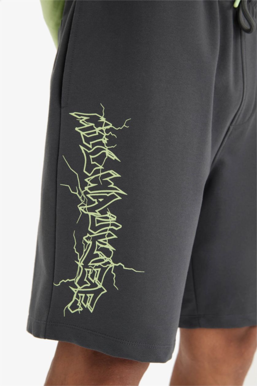 Erkek Antrasit NBA Milwaukee Bucks Standart Fit Kısa Paça Şort