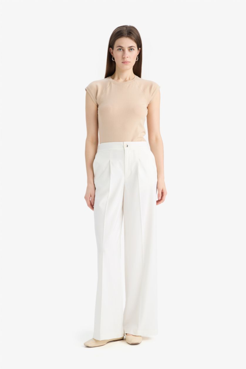 Kadın Kum %100 Pamuk Slım Fıt Basıc Ribana Tişört