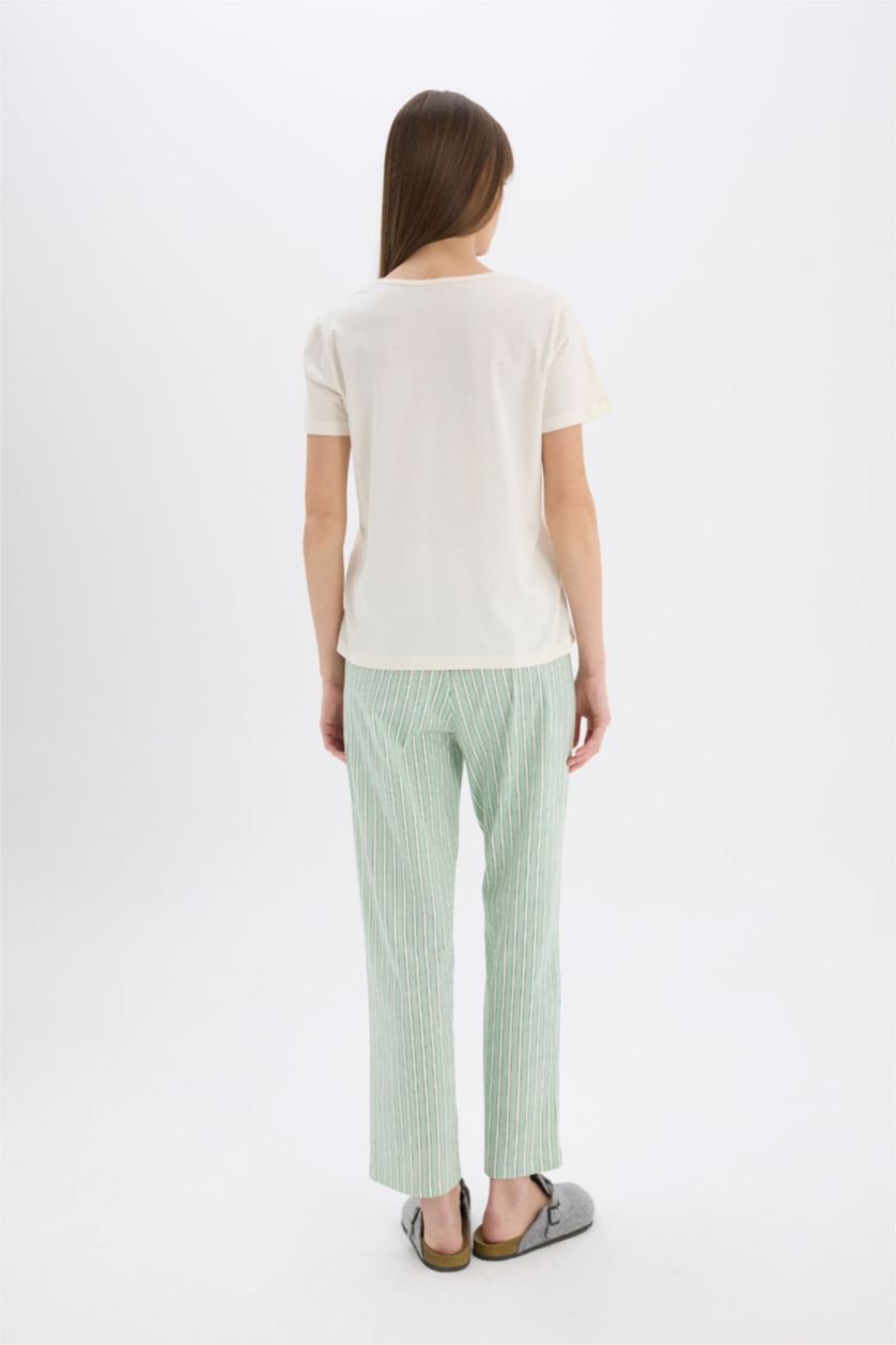 FEMME Bleu Ensemble Pyjama T-shirt et Pantalon de Fall in Love
