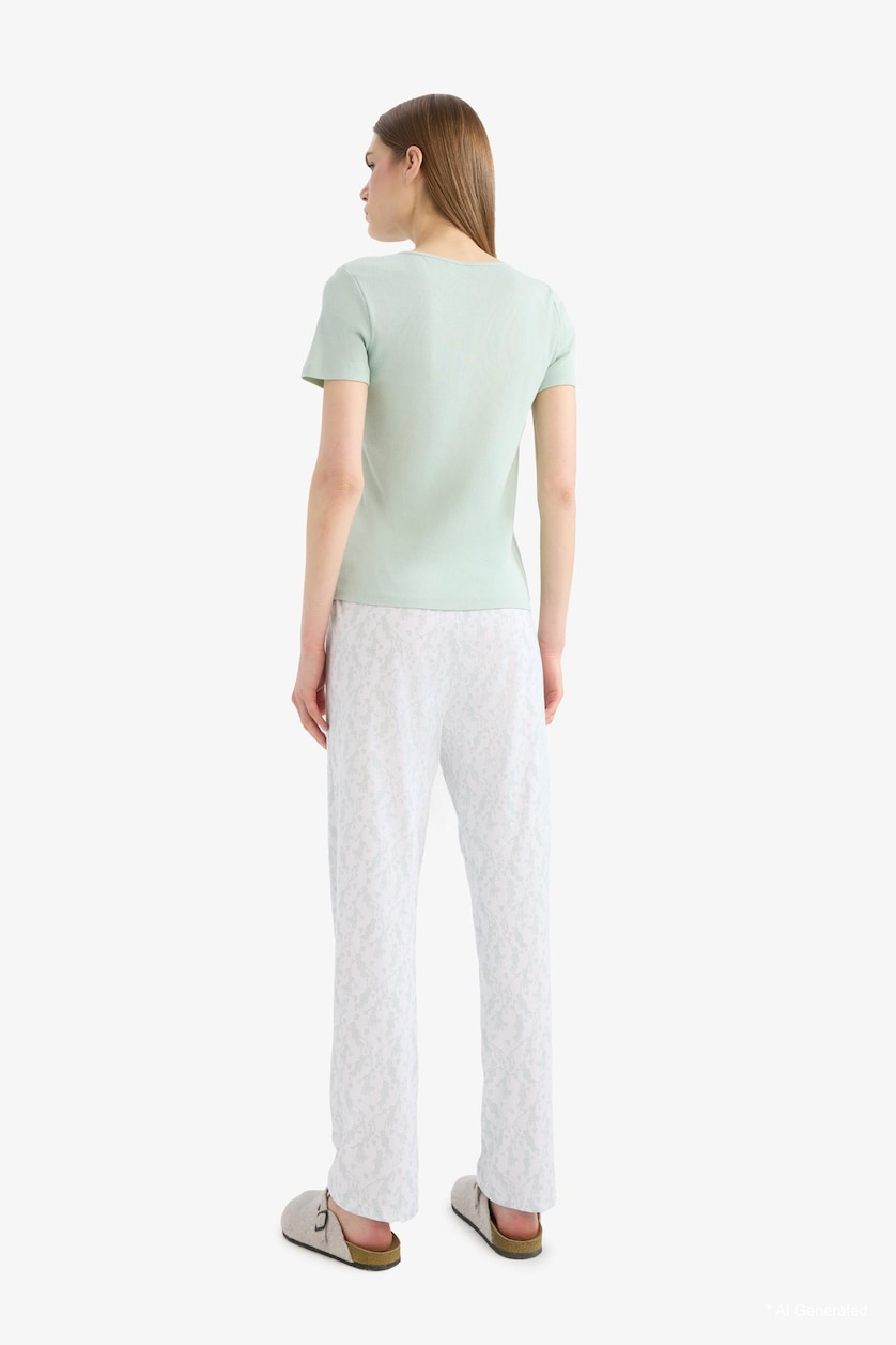 نساء نعناع Fall in Love Regular Fit Top Bottom 2 Piece Pyjamas Set